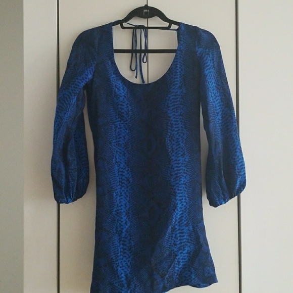 Jay Godfrey Blue Snake Backless Dress - Picture 1 of 3